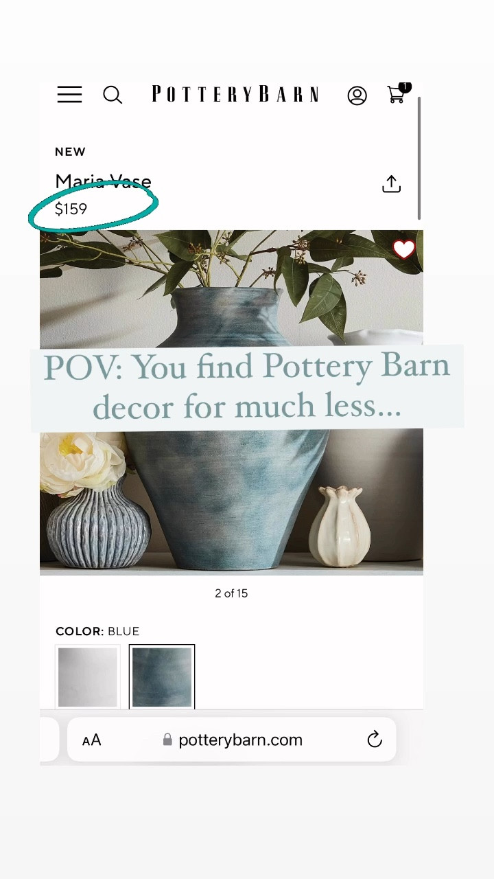 Exact Pottery Barn vase at Bed Bath and Beyond for much less. They are also offering 25% off