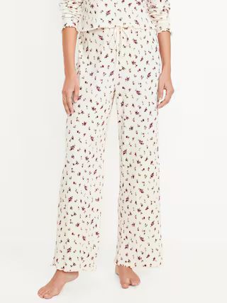 High-Waisted Ribbed Pajama Pants | Old Navy (US)