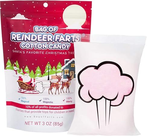 Bag Of Reindeer Farts Cotton Candy Funny Unique Christmas Stocking Stuffer Present For Kids Adult... | Amazon (US)
