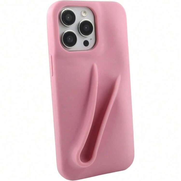 Fashion Soft Touch Silicone Lip Gloss Holder Phone Case Compatible With IPhone 17 16 15 14 Pro Ma... | SHEIN