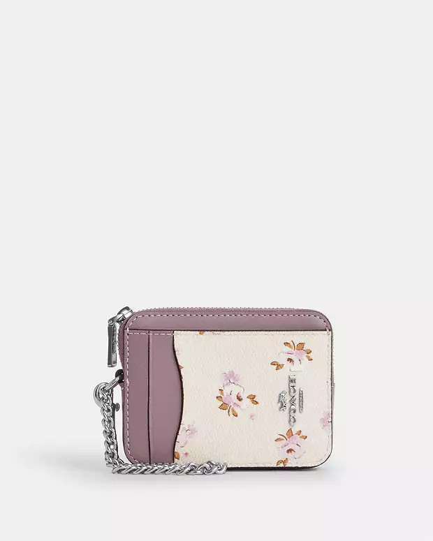 Zip Card Case With Floral Print | Coach Outlet US