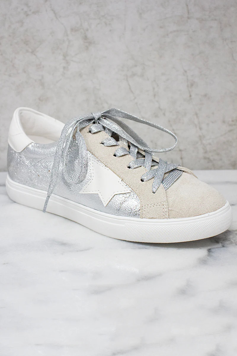 The Serenity Silver Star Sneakers | The Pink Lily Boutique