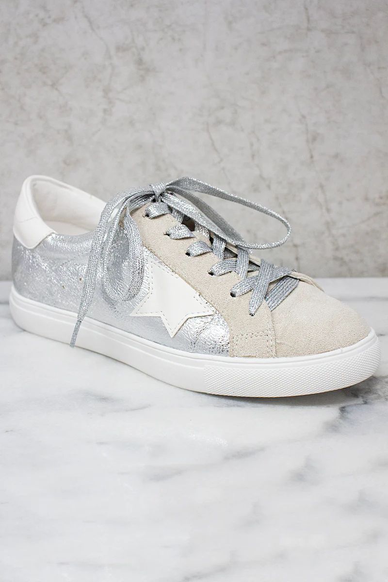 The Serenity Silver Star Sneakers | The Pink Lily Boutique