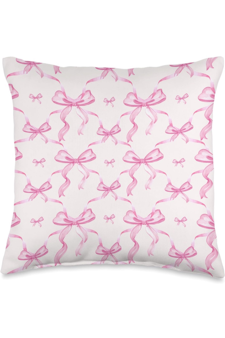 Watercolor pink bow pillow🎀