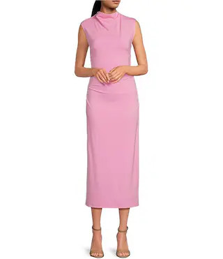 Gianni Bini Knit Mock Neck Cap Sleeve Bodycon Midi Dress | Dillard's | Dillard's