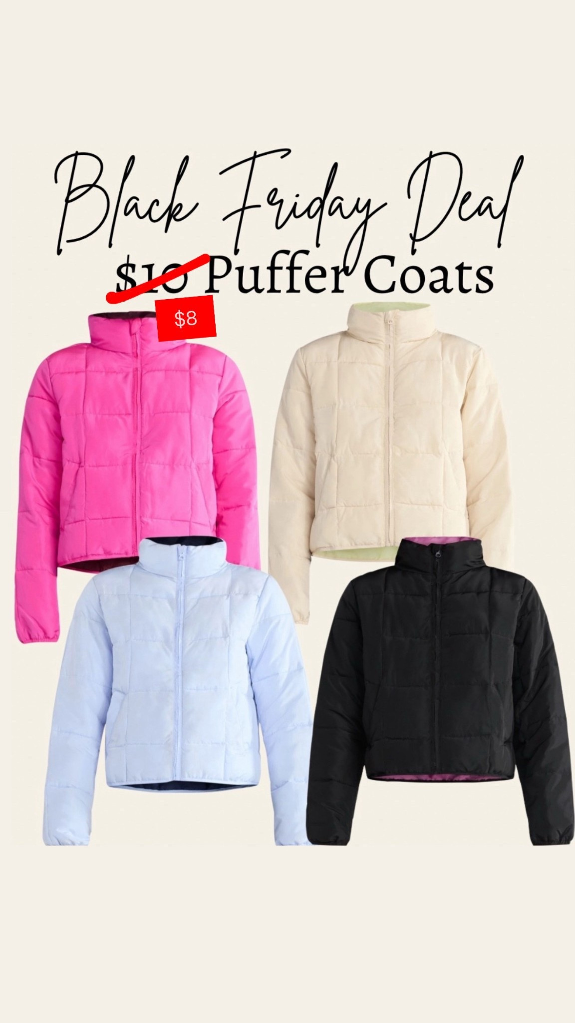 Walmart Black Friday deal $8 puffer coat 




Women’s fashion 
Women’s gift idea 
Girls gifts 
Gifts for teens 
Christmas gift idea
Puffer jacket 
Cyber Monday deal 

#LTKCyberWeek #LTKGiftGuide #LTKSaleAlert