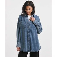 Simply Be Deep Cuff Denim Shirt | Simply Be (UK)