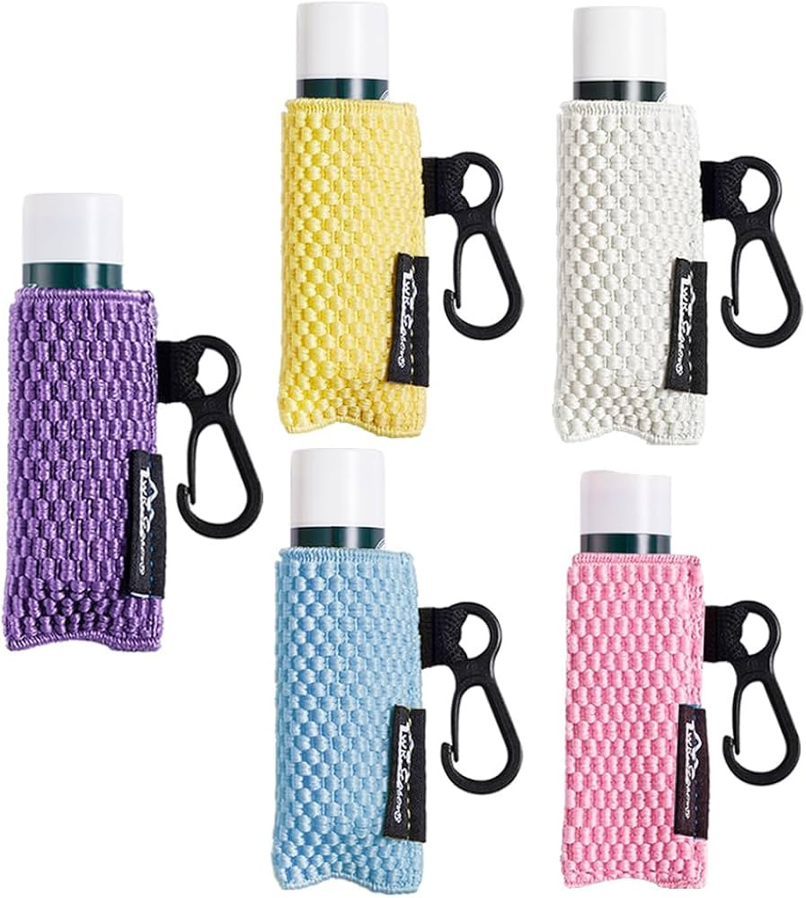 WKieason Lip Balm Sleeves Holder Keychain 5pcs Clip on Chapstick Keychain Holder Pouch Tight-Knit... | Amazon (US)