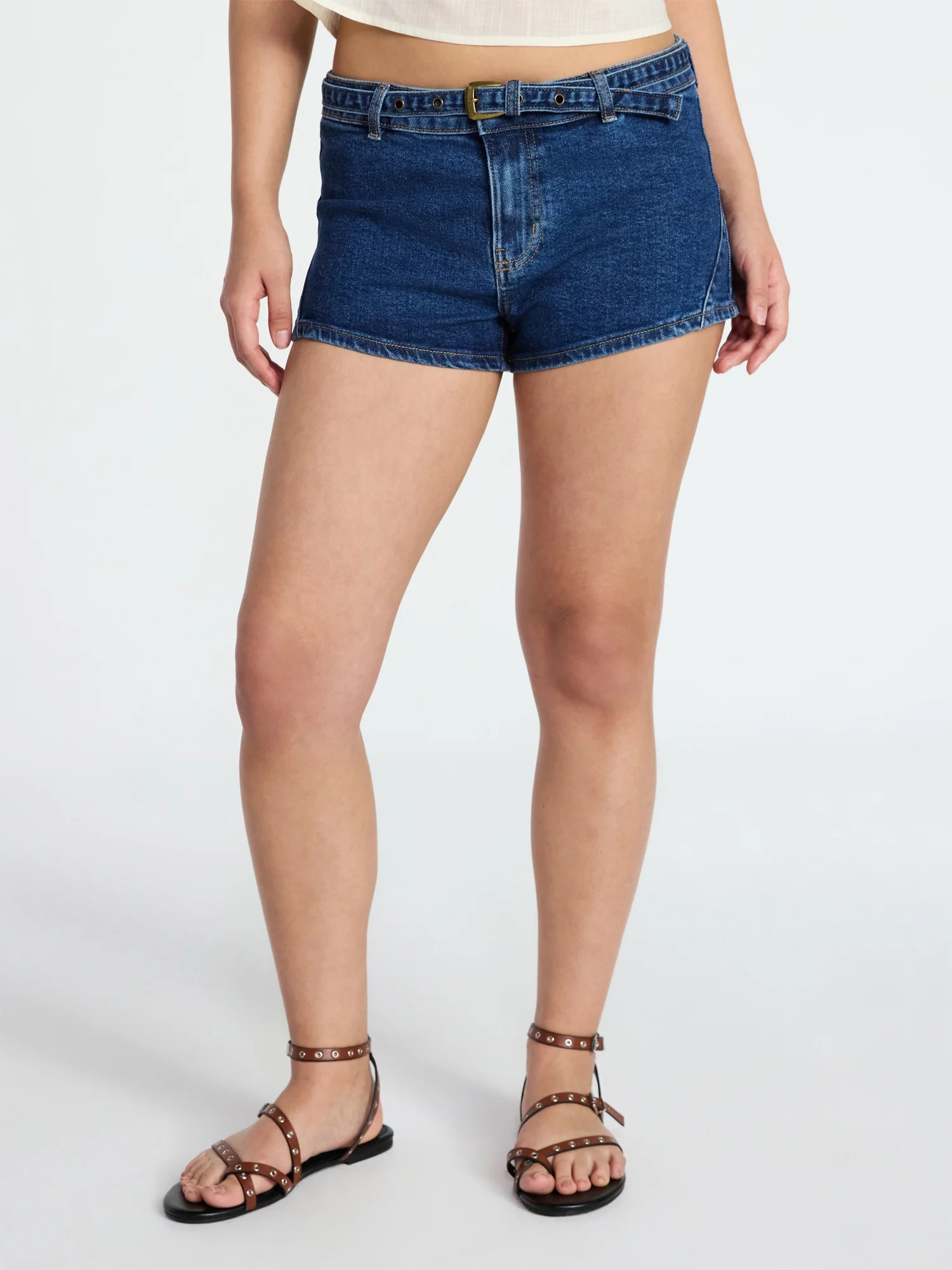 No Boundaries Western Belted Shortie Shorts, 2.5" Inseam, Women's 00-18 - Walmart.com | Walmart (US)