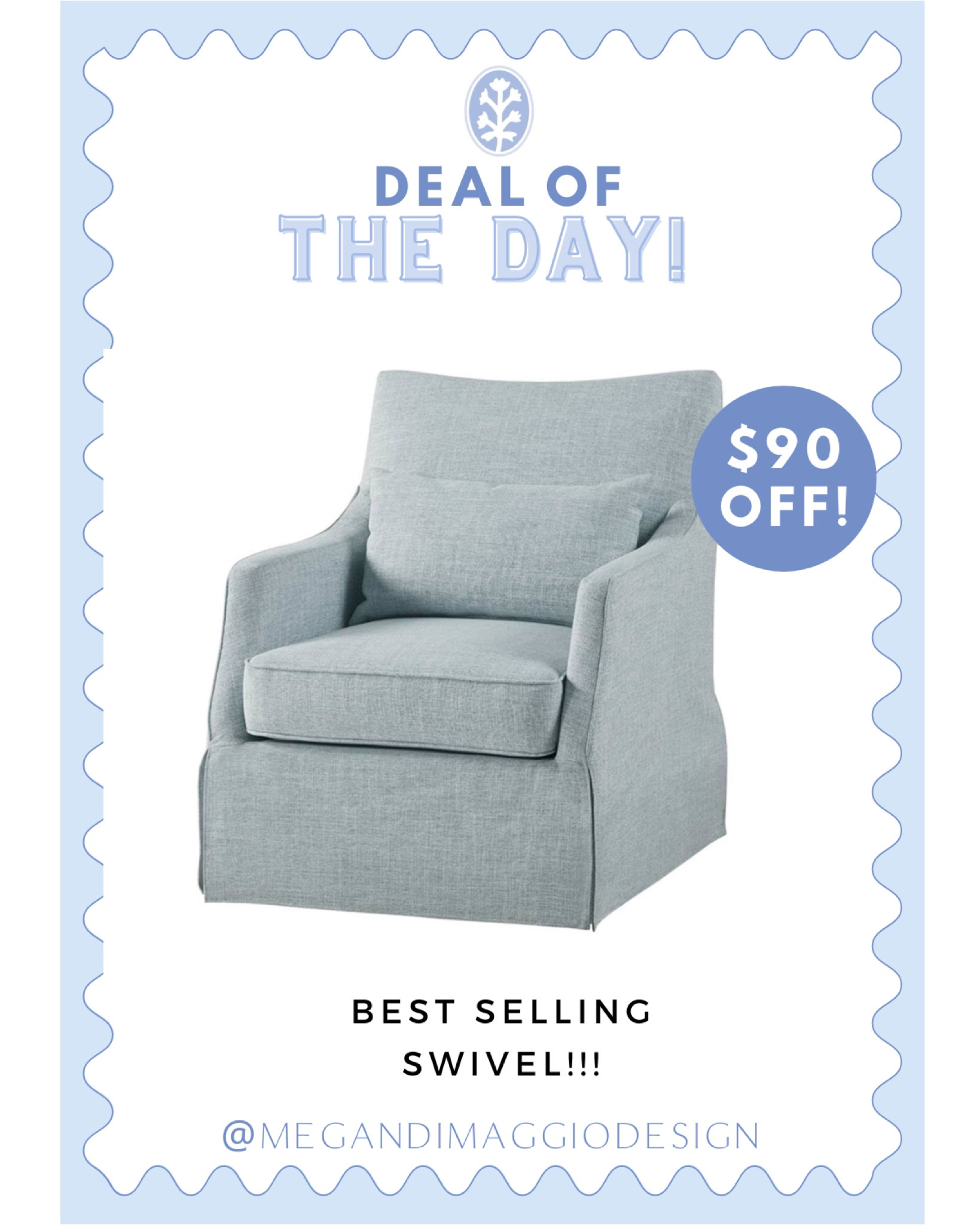 Deal of the day!! This blue skirted swivel chair is gorgeous and a best seller!! I found it for the best price online here at $90 off!! 🙌🏻

#LTKSaleAlert #LTKHome #LTKFallSale
