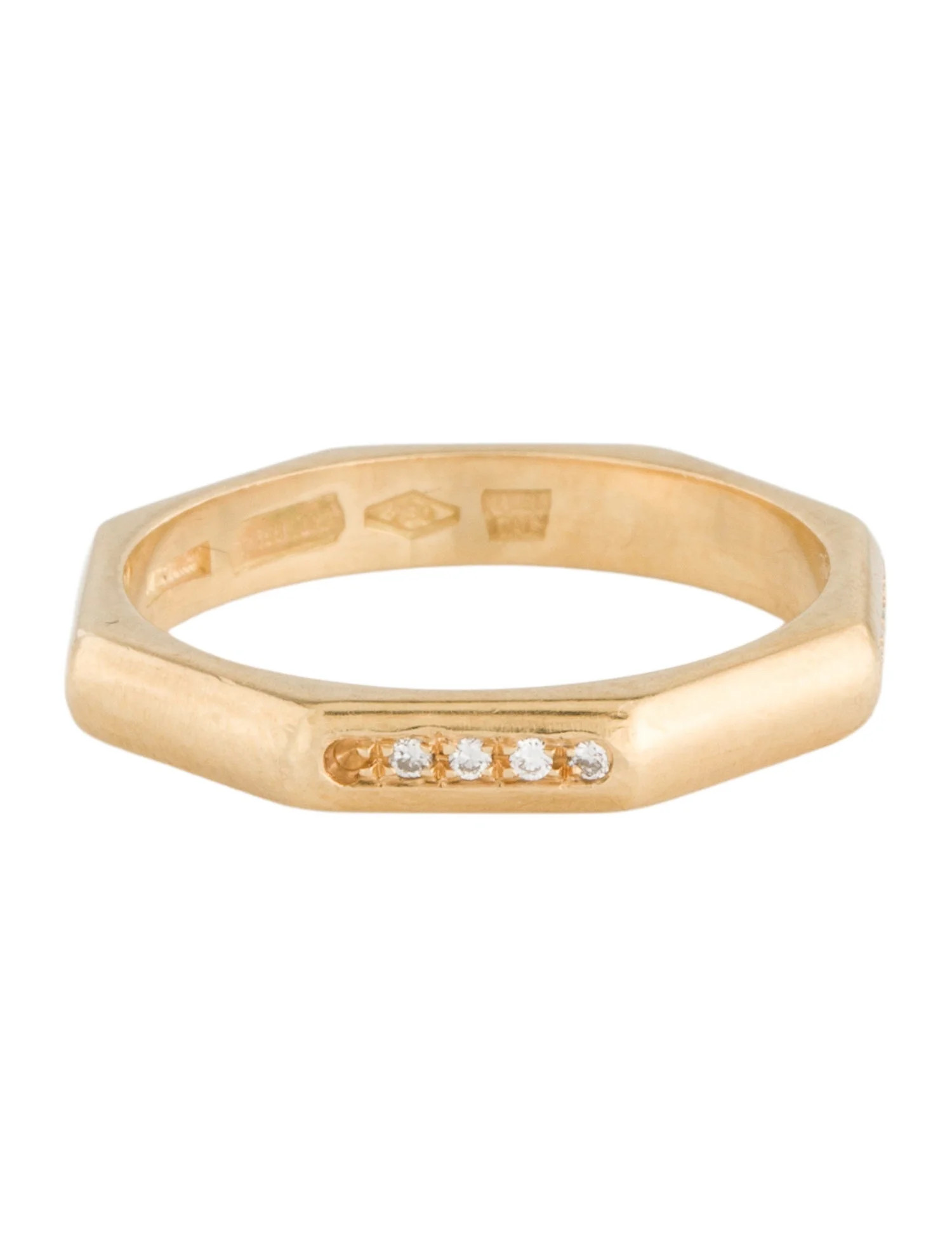 Bvlgari 18K Diamond Octagon Wedding Band - Band, Rings - BUL69160 | The RealReal | The RealReal