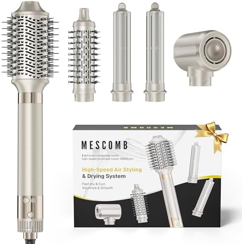 MESCOMB 5 in 1 High-Speed Hot Air Styler - Professional Frizz-Free Blow Dryer Brush, Fast Drying ... | Amazon (US)