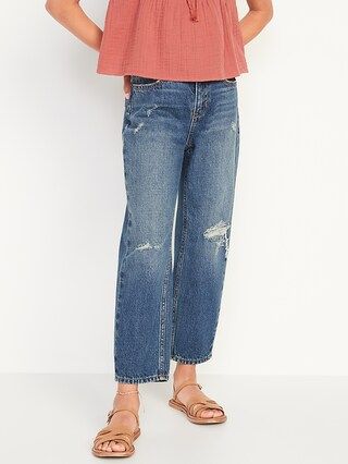 High-Waisted Slouchy Straight Ripped Jeans for Girls | Old Navy (US)