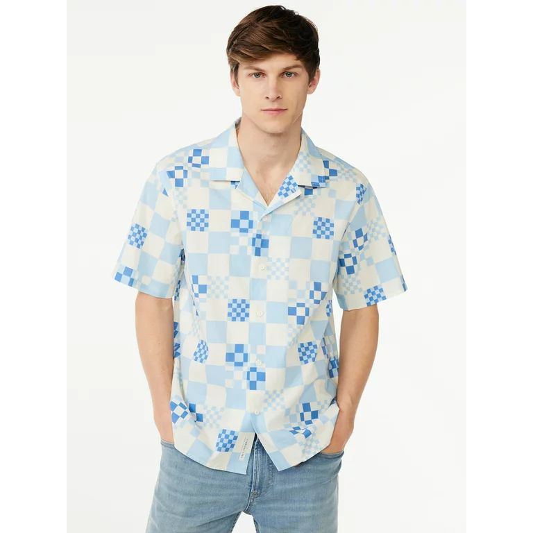 Free Assembly Men's Camp Shirt with Short Sleeves | Walmart (US)