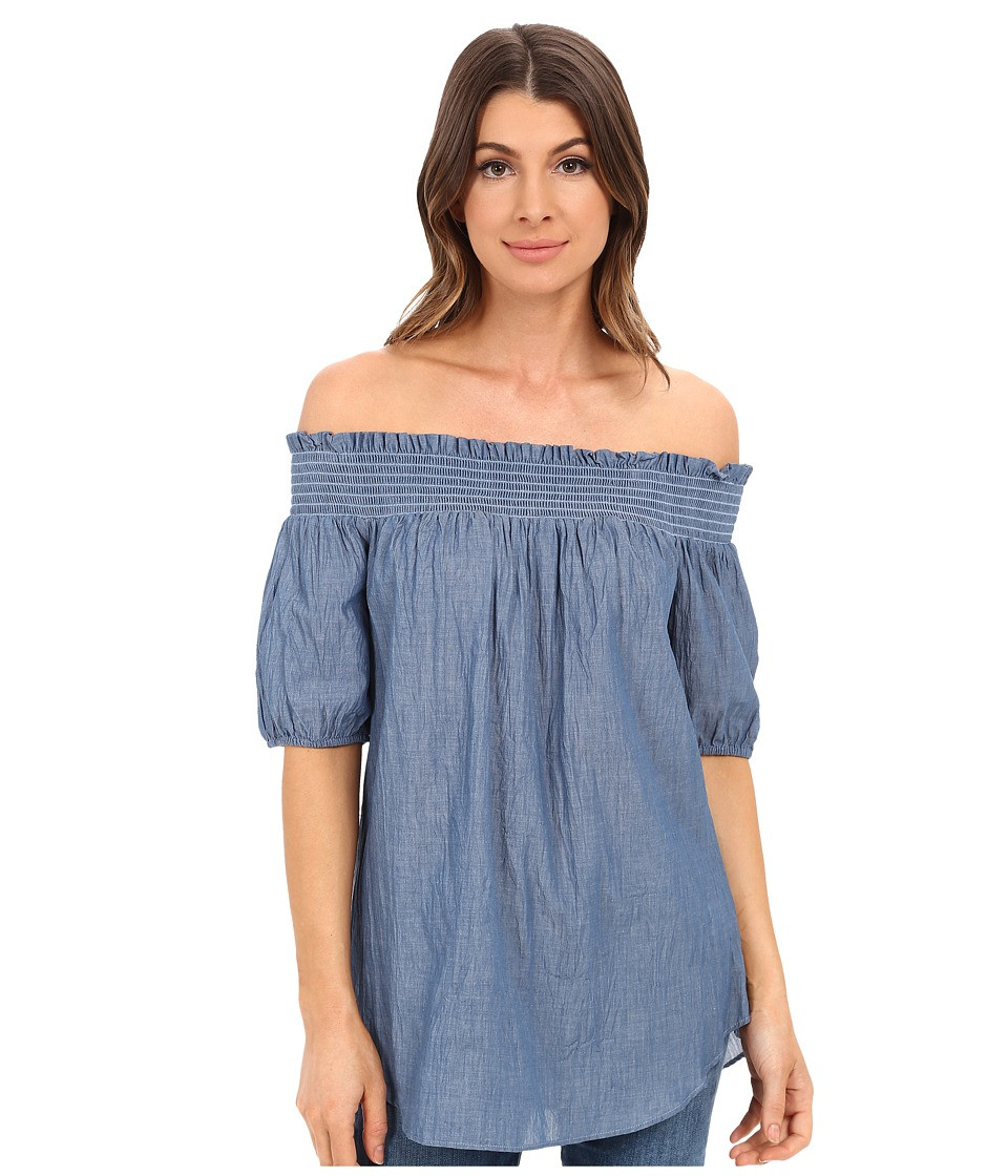 Karen Kane - Off the Shoulder Top (Chambray) Women's Blouse | Zappos