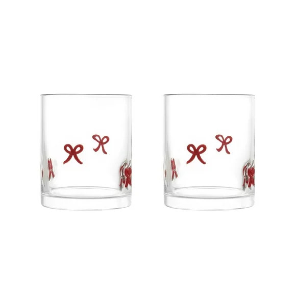 Thyme & Table 12 fl oz Valentine's Day XOXO Charm Drinking Glasses, Set of 2 | Walmart (US)
