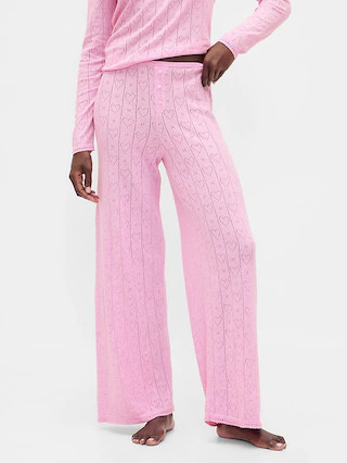 Lightweight CashSoft Pointelle Heart PJ Pants | Gap (US)
