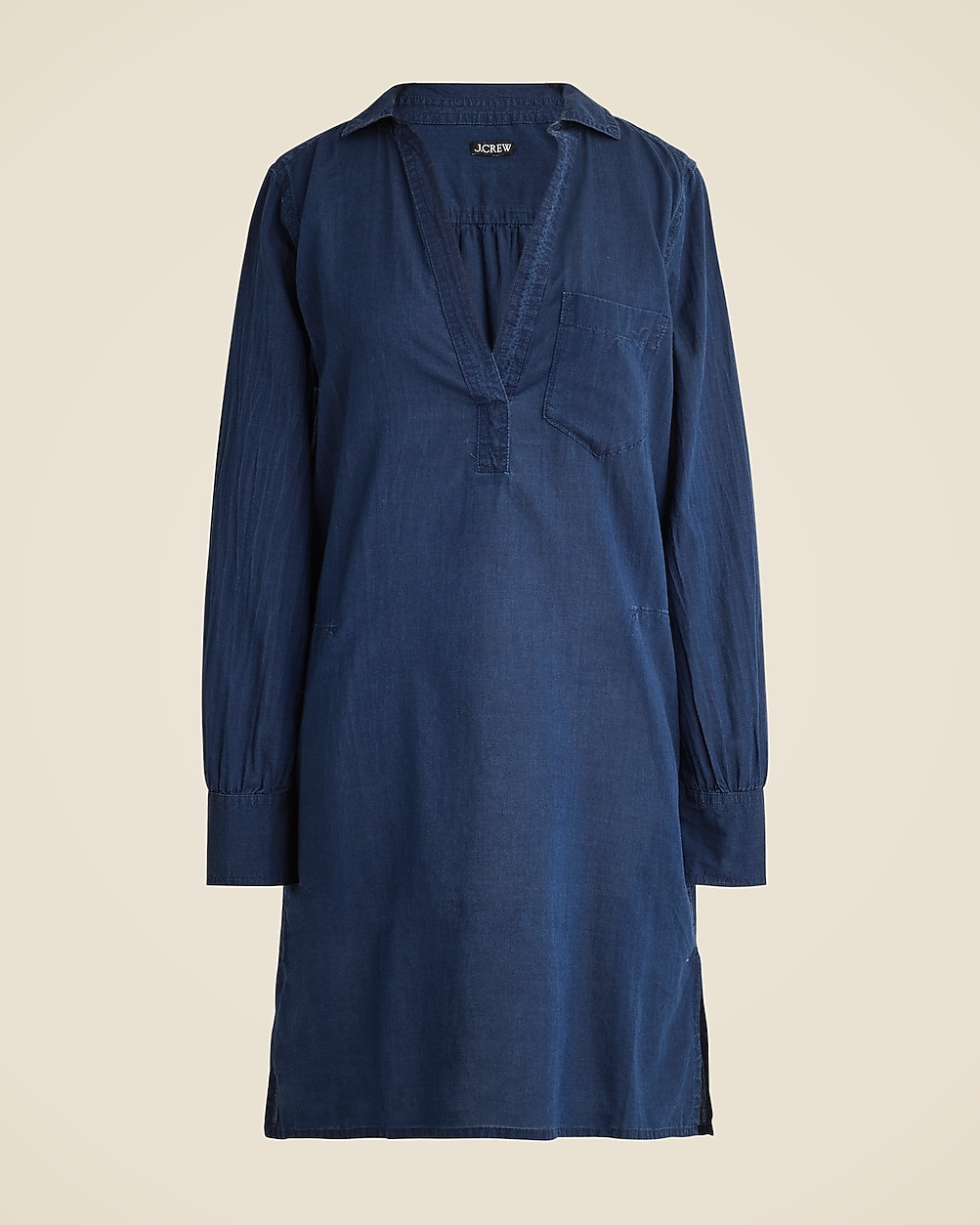 Bungalow tunic beach dress in indigo cotton voile | J. Crew US