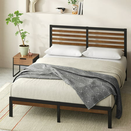 bed frame Zinus 35” Kai Bamboo and Metal Platform Bed Frame, King | Walmart (US)