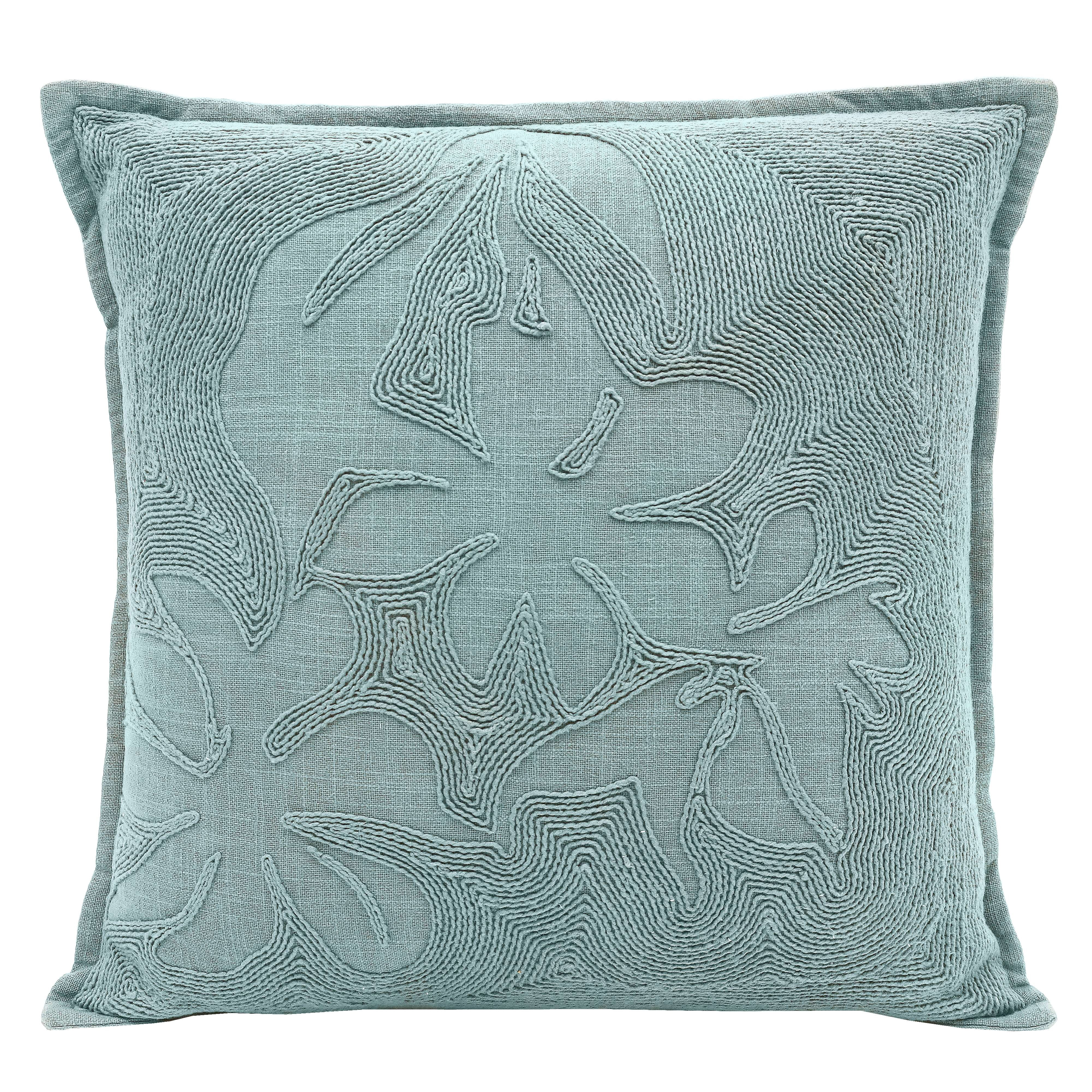 Better Homes & Gardens 18" x 18" Green Sophia  Embroidered Floral Decorative Throw Pillow | Walmart (US)