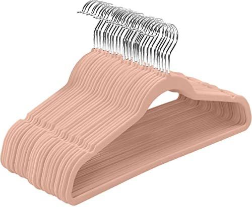 Utopia Home Premium Velvet Hangers 50 Pack - Non-Slip & Durable Clothes Hangers - Pink Hangers wi... | Amazon (US)