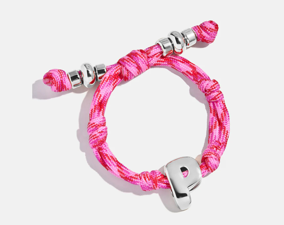 Knotty Initial Custom Bracelet - Fuchsia Single Letter | BaubleBar