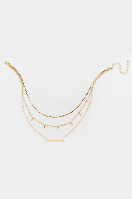 Aubrie Triple Layered Necklace - Gold | Francesca’s Collections