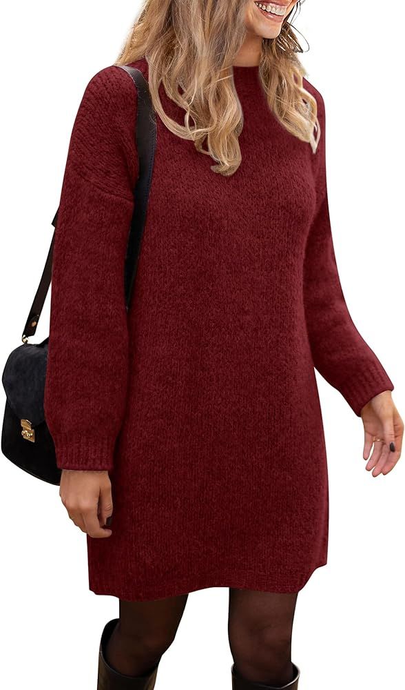PRETTYGARDEN Women's 2024 Fall Knit Pullover Sweaters Long Sleeve Crewneck Oversized Loose Short ... | Amazon (US)