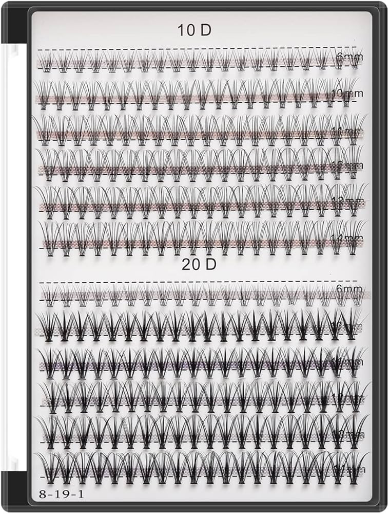 Bodermincer 240pcs C Curl 10D/20D Cluster Eyelashes 10/11/12/13/14mm and Under Eyelashes Mixed Pr... | Amazon (US)