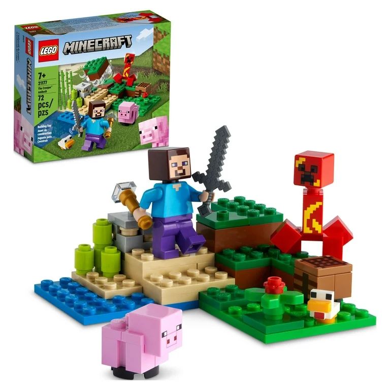 LEGO Minecraft The Creeper Ambush Building Toy 21177, Pretend Play Zombie Battle, Ore Mining and ... | Walmart (US)