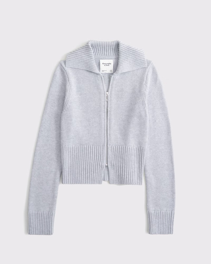 Zip-Up Collared Cardigan | Abercrombie & Fitch (UK)