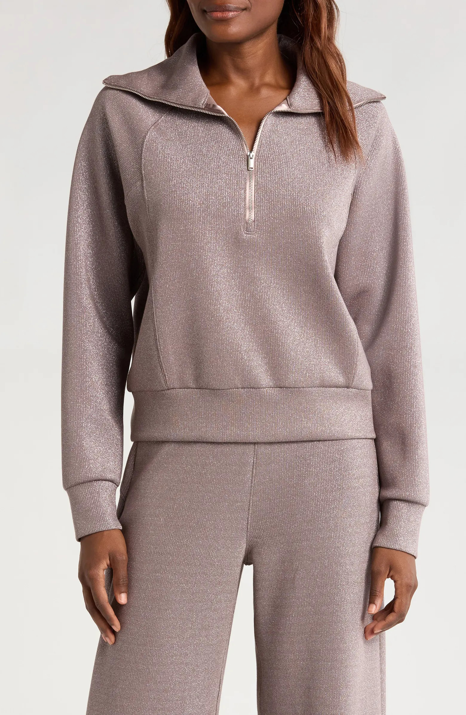 SPANX® AirEssentials Shine Half Zip Sweatshirt | Nordstrom | Nordstrom