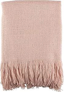 SARO LIFESTYLE Sevan Collection Throw Blanket, 50" x 60", Pink | Amazon (US)