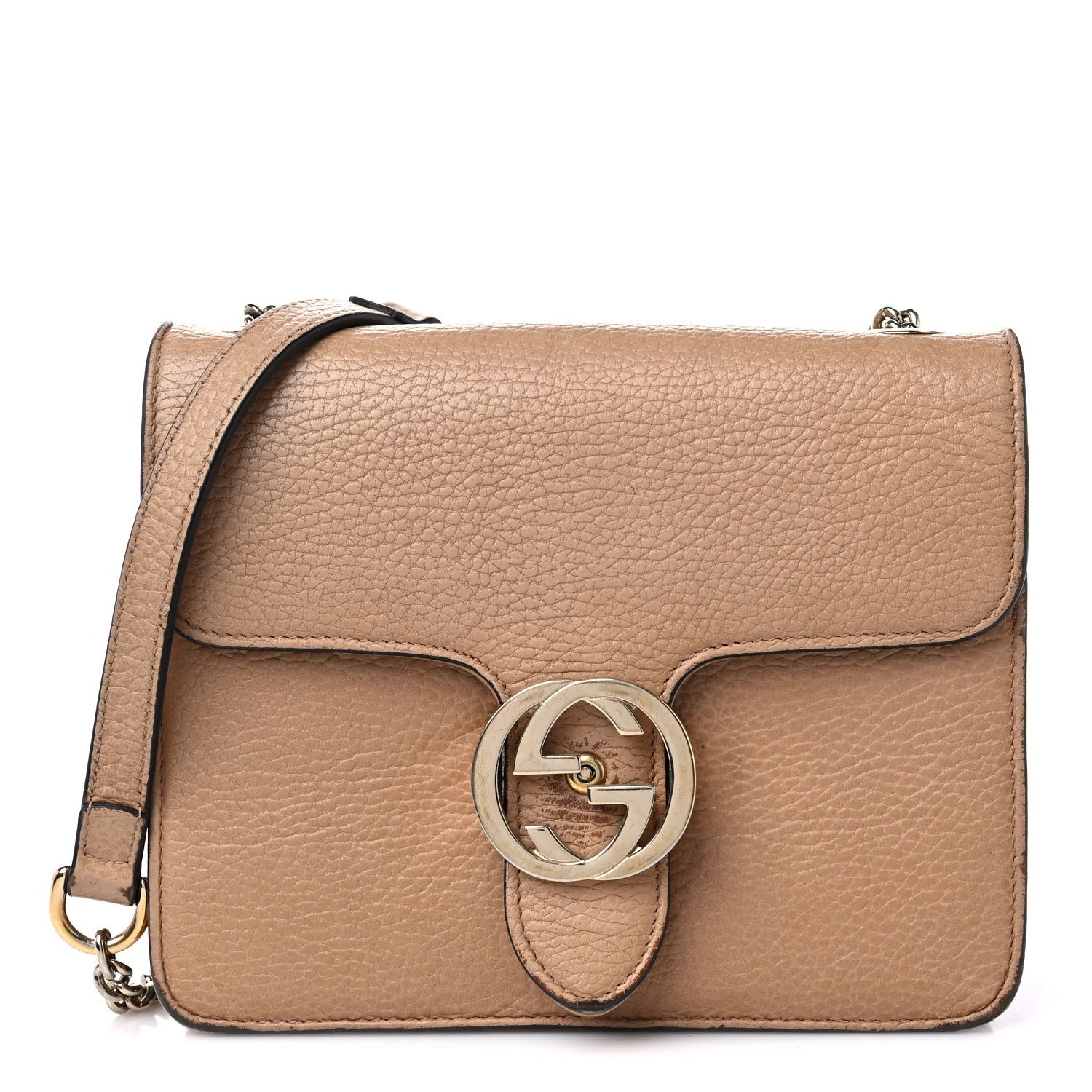 Dollar Calfskin Small Interlocking G Shoulder Bag Camelia | FASHIONPHILE (US)