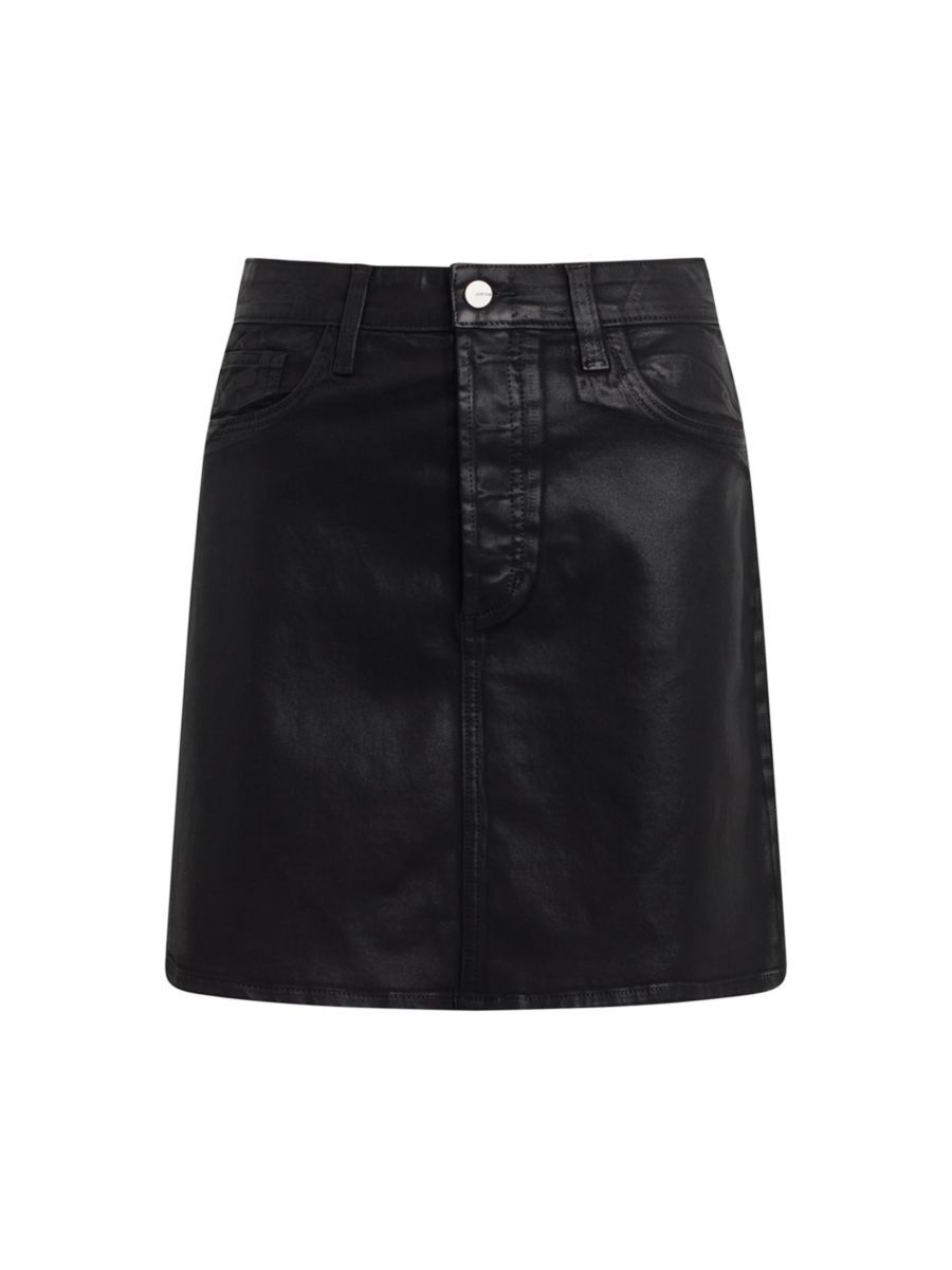 Jessica Coated Stretch-Denim Miniskirt | Saks Fifth Avenue