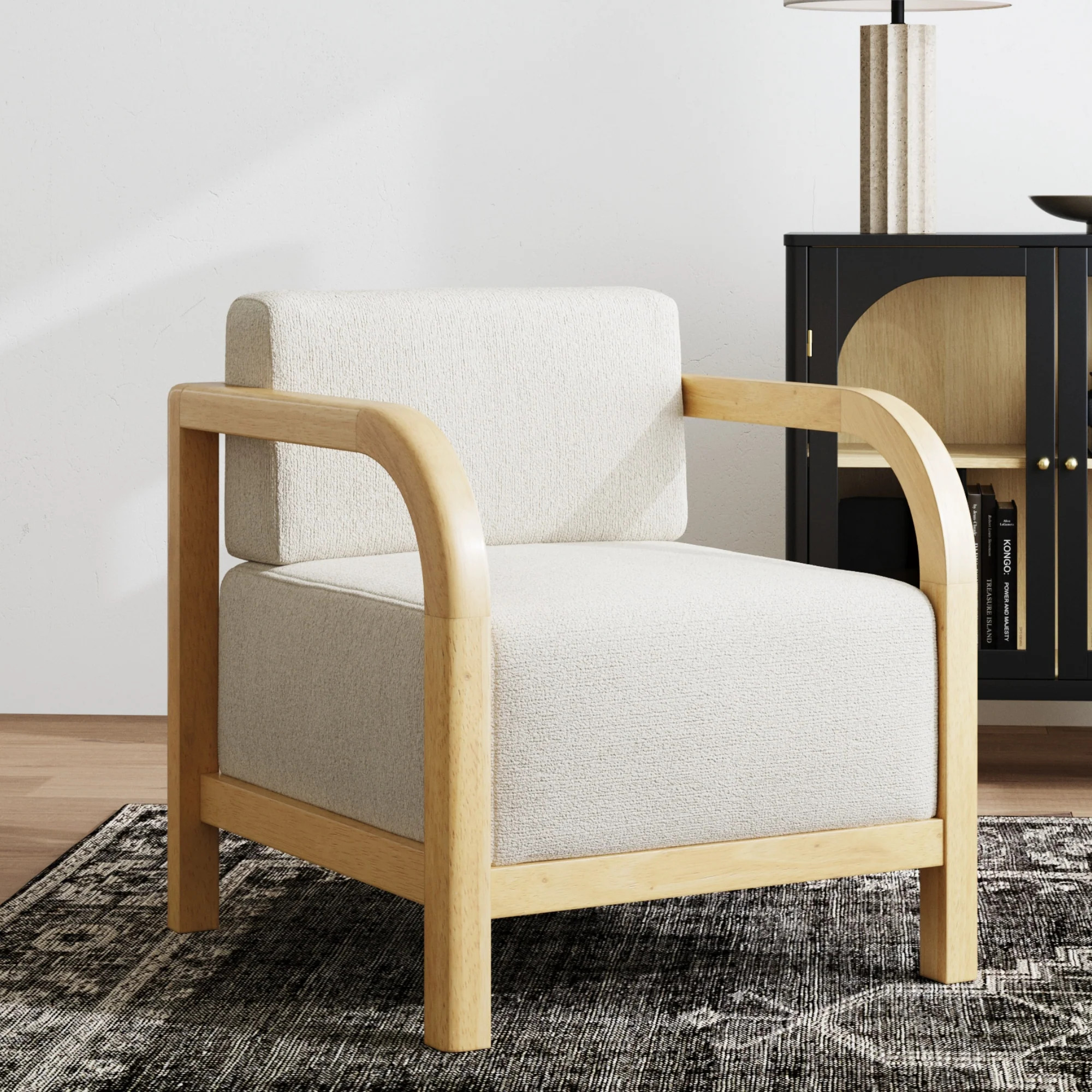 Faux Leather Hardwood Accent Chair | Nathan James