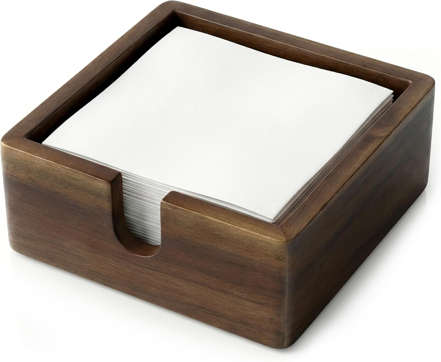 Acacia Wood Cocktail Napkin Holder 5.4 in, Square Bar Napkin Tray | Amazon (US)