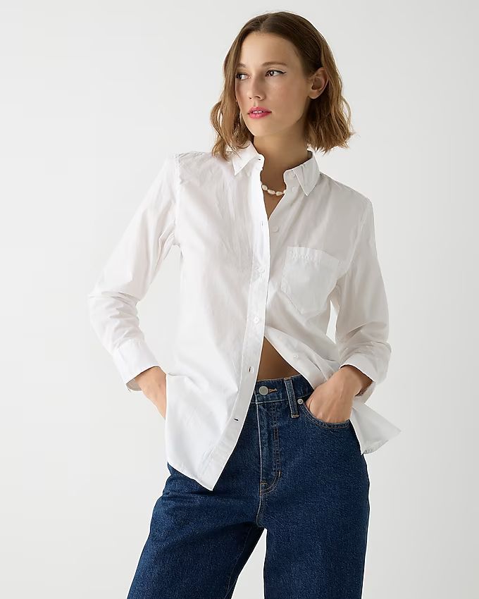 Tall classic-fit washed cotton poplin shirt | J.Crew US