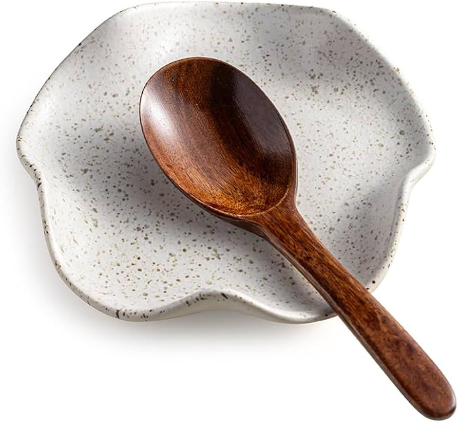 Spoon Rest for Kitchen Counter, 5.3" Ceramic Spoon Holder for Stove Top, Cute Coffee Spoon Rest, ... | Amazon (US)