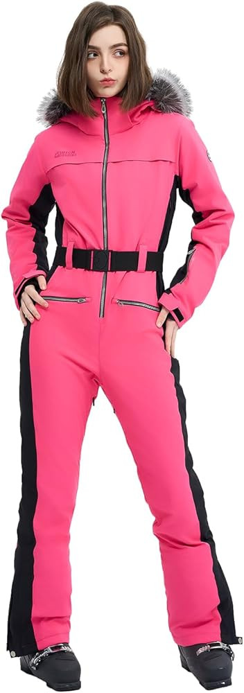 Women Ski Suit One Piece Snow Jumpsuit Snow Stretchy Outfit Snowboard Onesie Insulated Waterproof... | Amazon (US)