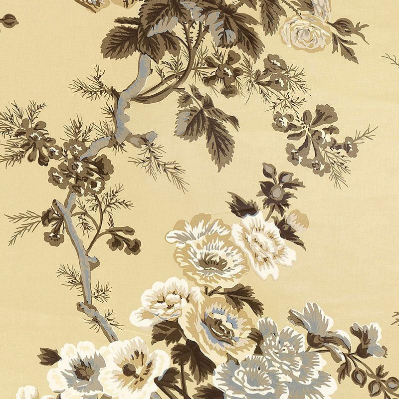 Schumacher Pyne Hollyhock Tobacco Wallpaper | DecoratorsBest
