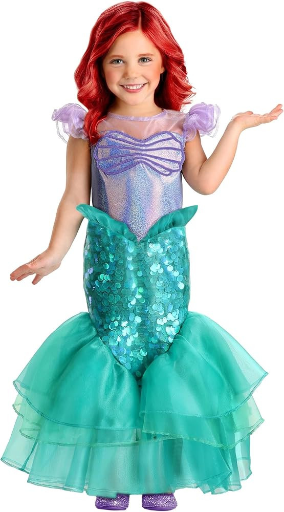 Disney Toddler Ariel Costume with Sequin Pattern | Little Mermaid Princess Dress for Halloween an... | Amazon (US)