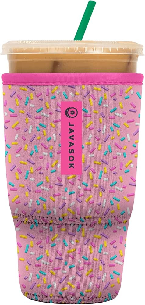 Sok It Java Sok Iced Coffee & Cold Soda Insulated Neoprene Cup Sleeve (Sweet Sprinkles, Large: 30... | Amazon (US)