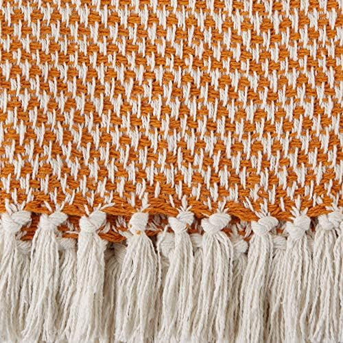 DII Woven Throw Collection 100% Cotton, Basketweave, 50x60, Pumpkin Spice | Amazon (US)