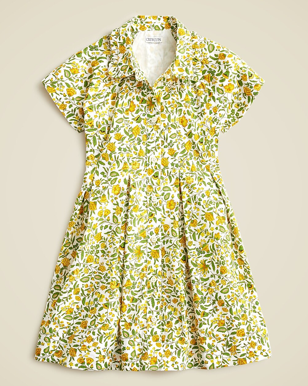 Girls' ruffle-collar shirtdress in cotton poplin prints | J. Crew US