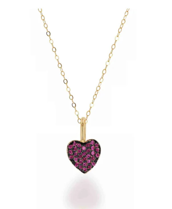 Mini Ruby Pave Heart Charm | Susan Saffron Jewelry