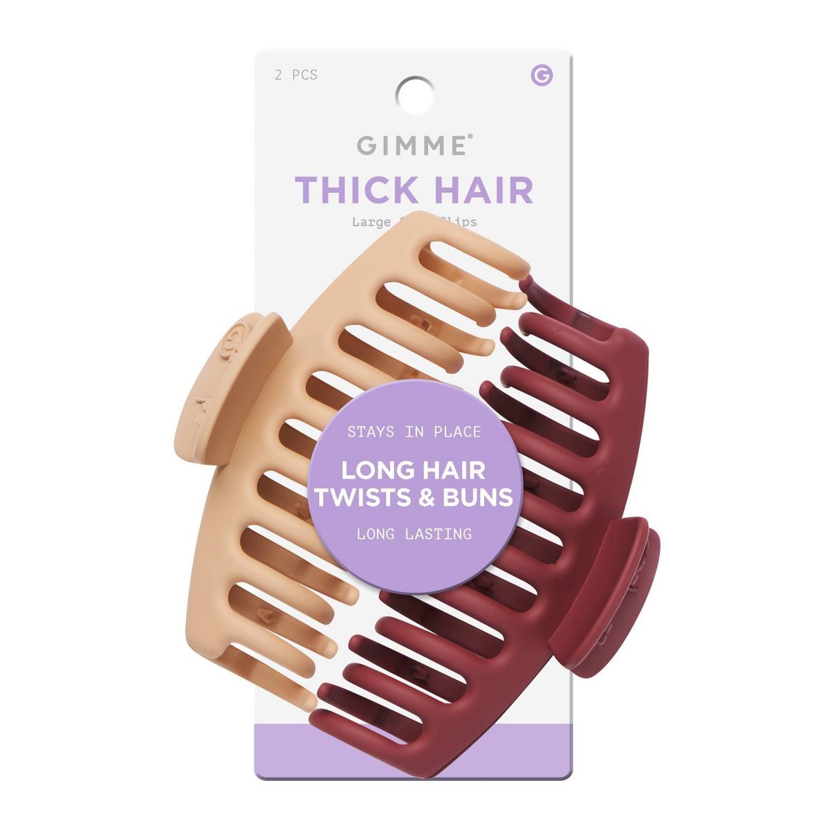 Gimme Beauty Classic Assortment Hair Claw Clips - Clear - 2ct | Target