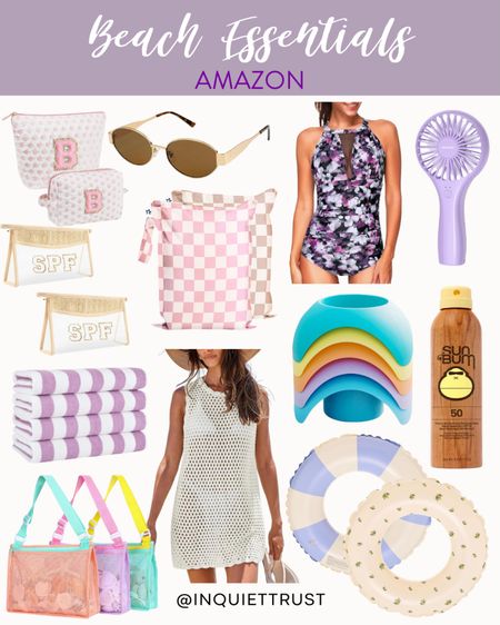 Prepare for beach fun with these essential items from Amazon: a bag organizer, beach towels, sunblock, sunglasses, a one-piece swimsuit, and more!
#springfashion #beachmusthave #resortwear #affordablefinds

#LTKswim #LTKSeasonal #LTKstyletip