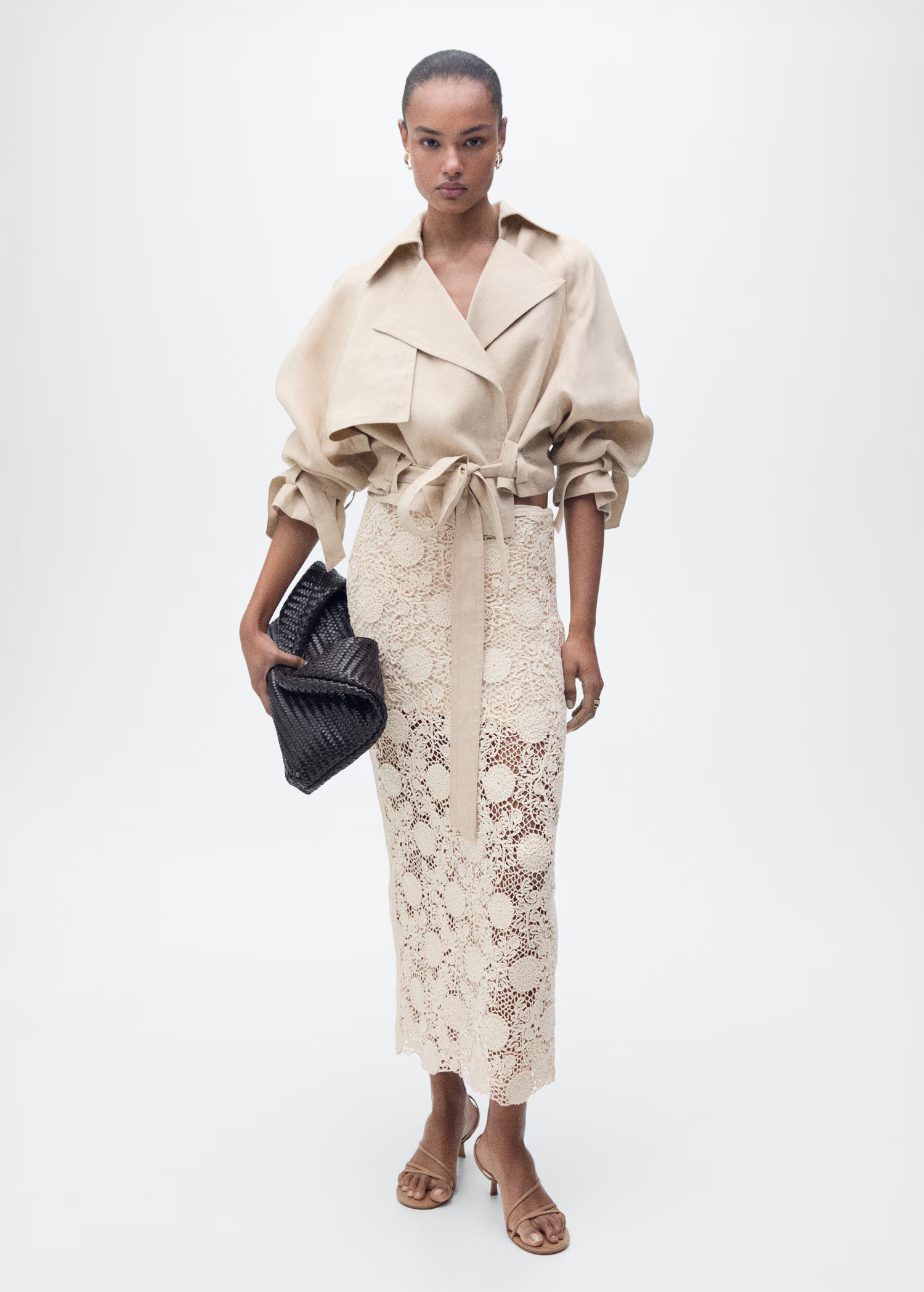 Long crochet floral skirt - Women | MANGO United Kingdom | MANGO (UK)