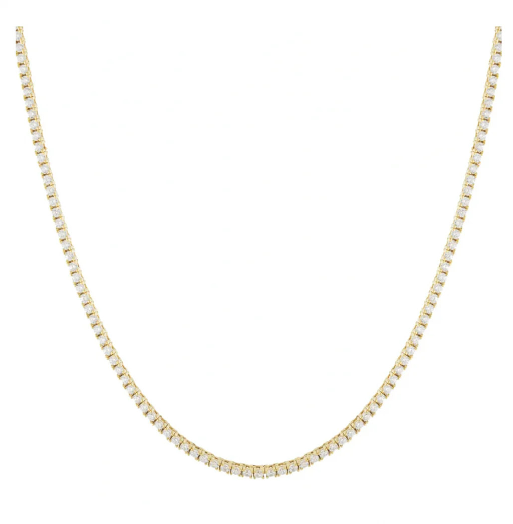 2mm Gold Tennis Necklace | Corace Collection